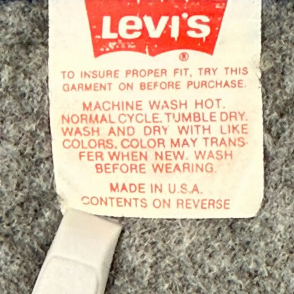 Vintage 1988 Levis 71506 Blanket Lined Denim Trucker Jacket 38L USA Workwear